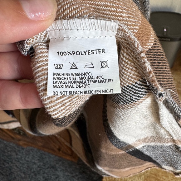 Women’s Plaid Shacket Brown/White/Gray Size Small - Picture 4 of 4